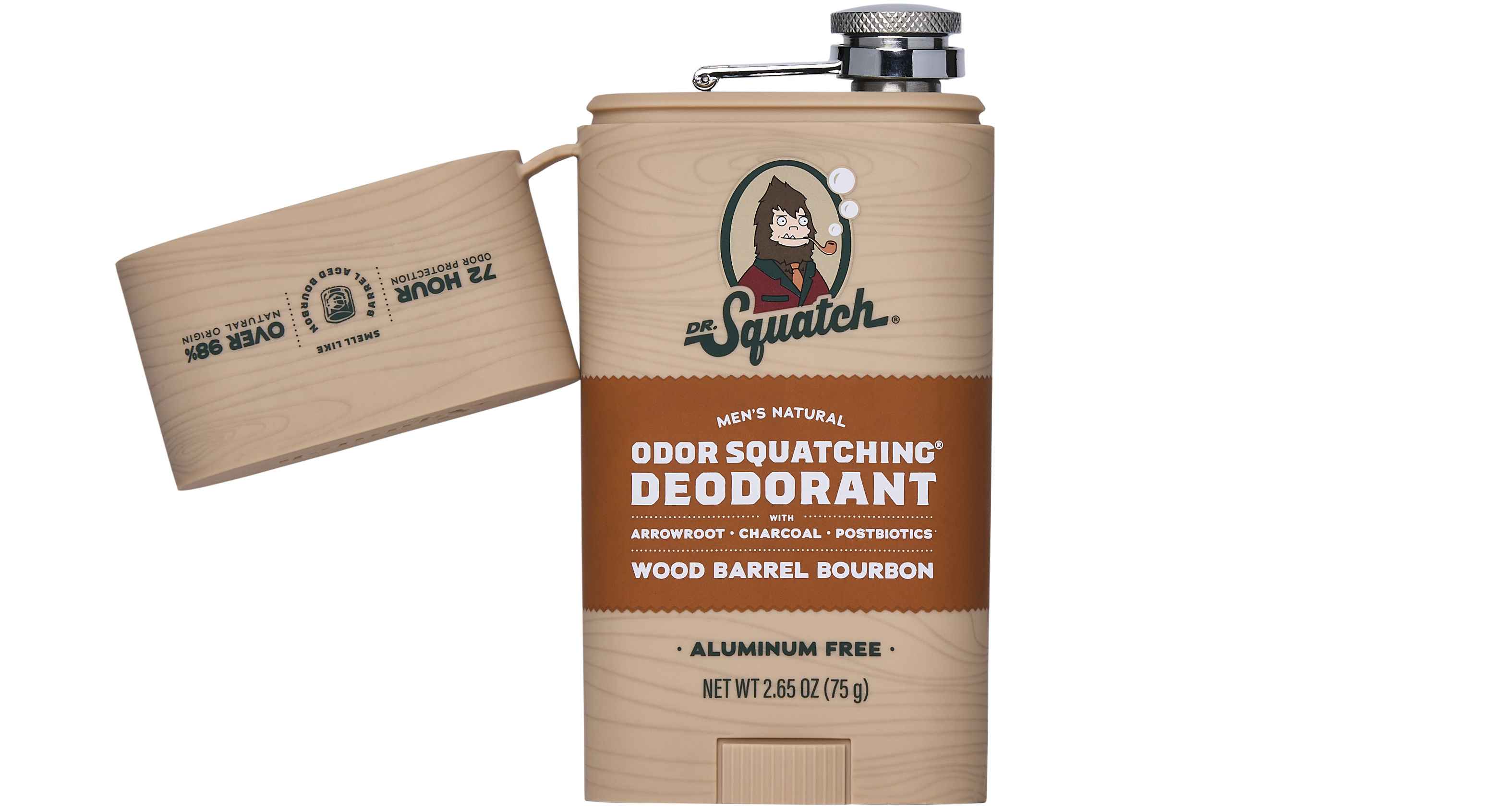 Wood Barrel Bourbon Deo Flask - Soap That Shows Up