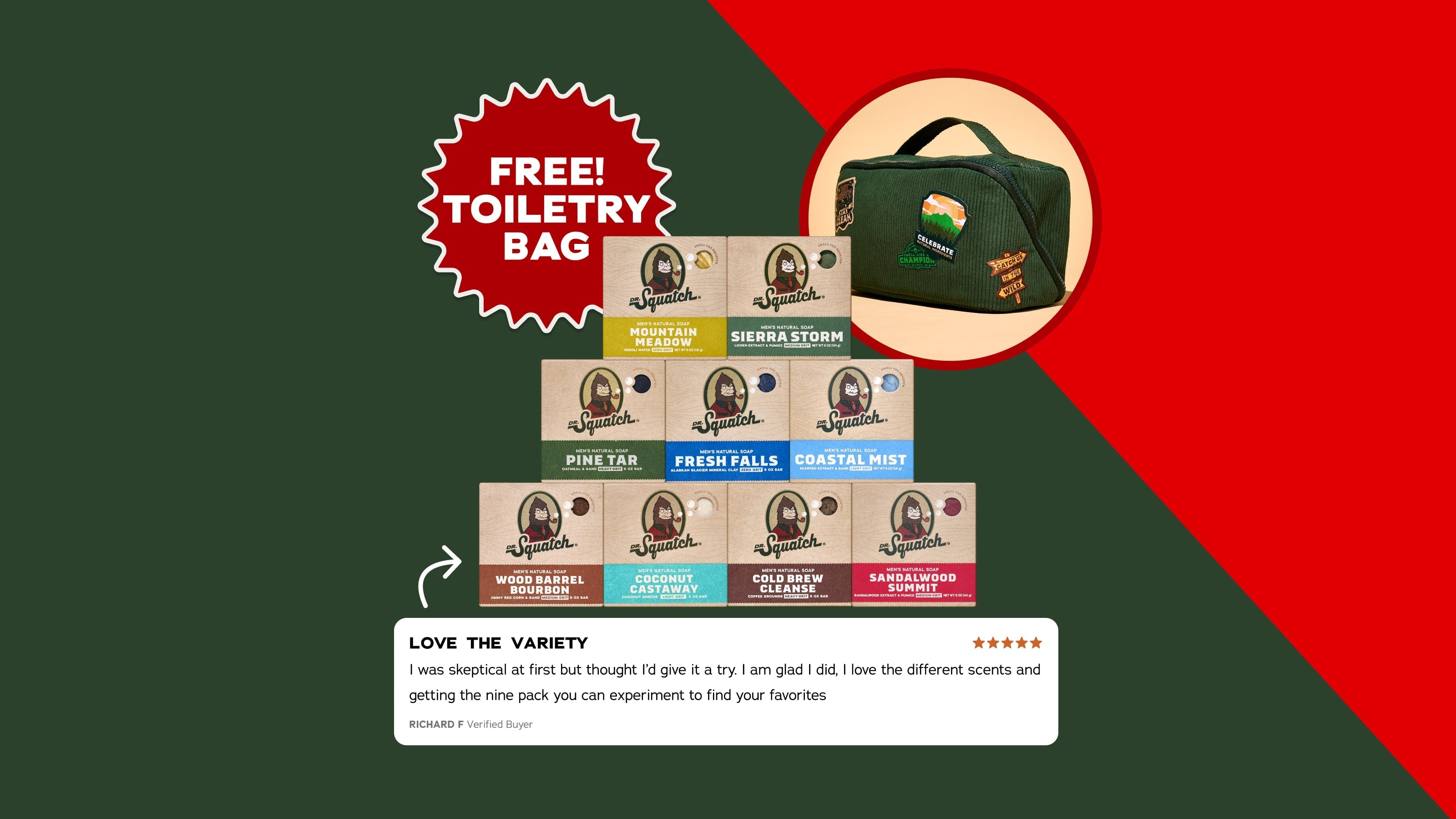 FREE Toiletry Bag + 9-Pack Bar Soap - Shower Fresh Every Morning