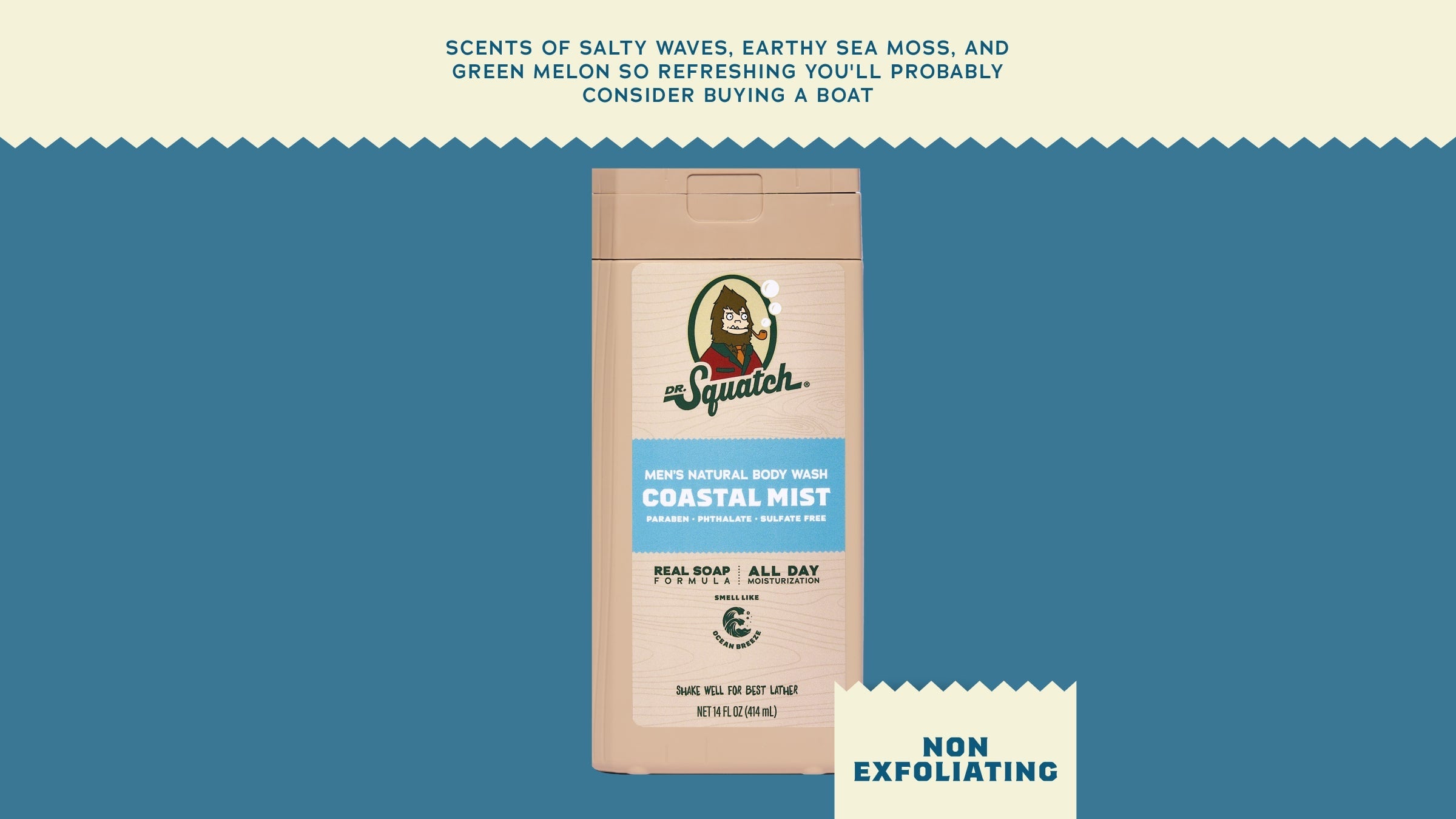 14 oz Coastal Mist Body Wash - Get Clean Without the Fuss