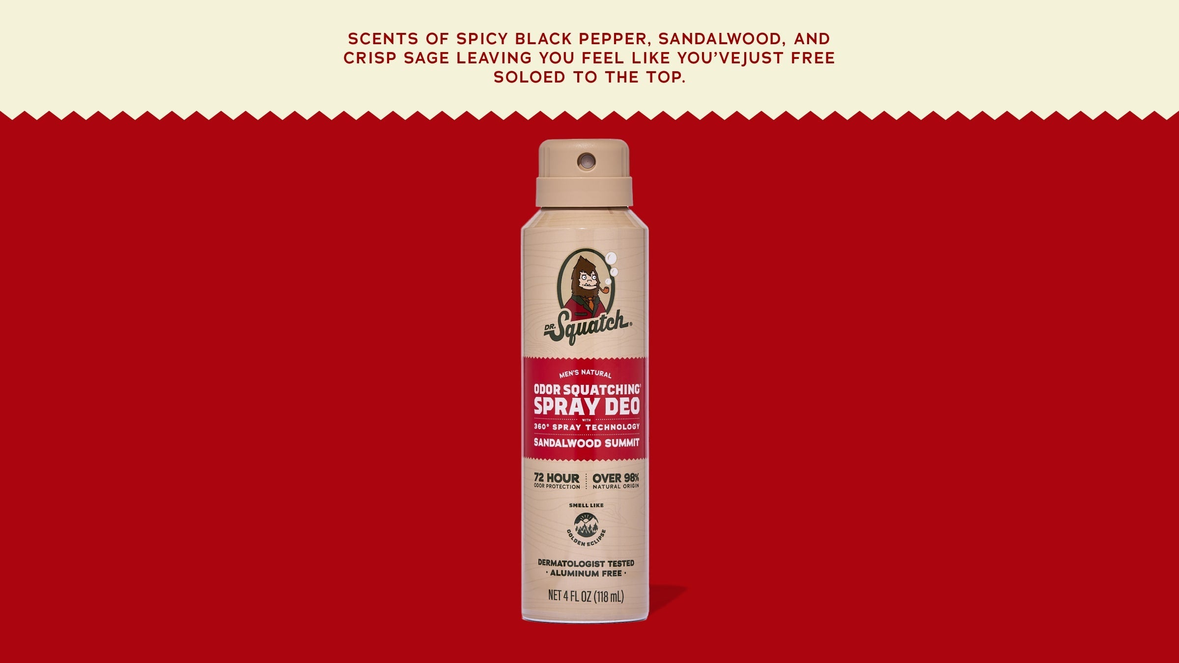 Sandalwood Summit Spray Deodorant - Hardworking Soap for Men