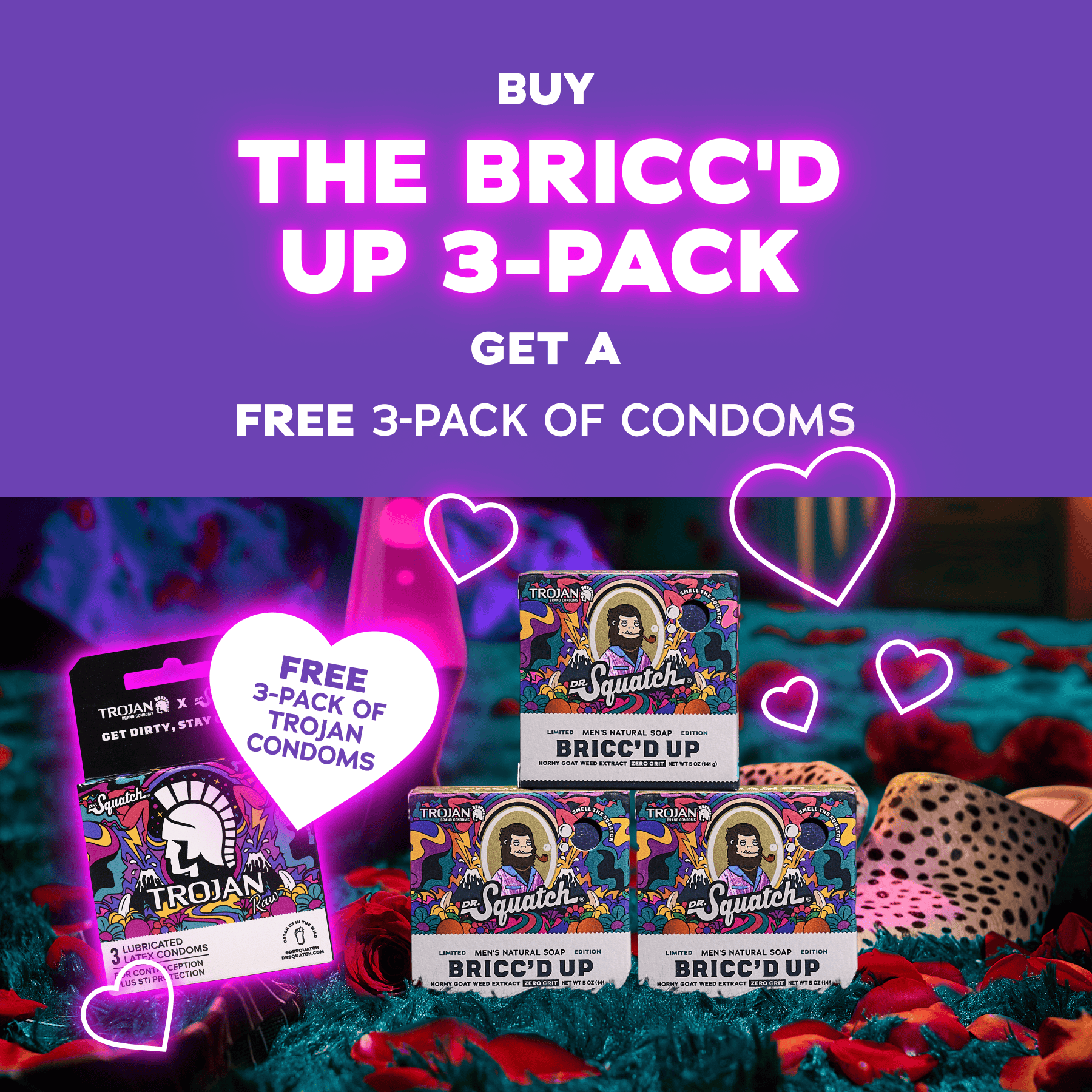 Bricc'd Up Condom 3-Pack - Clean Up With Confidence