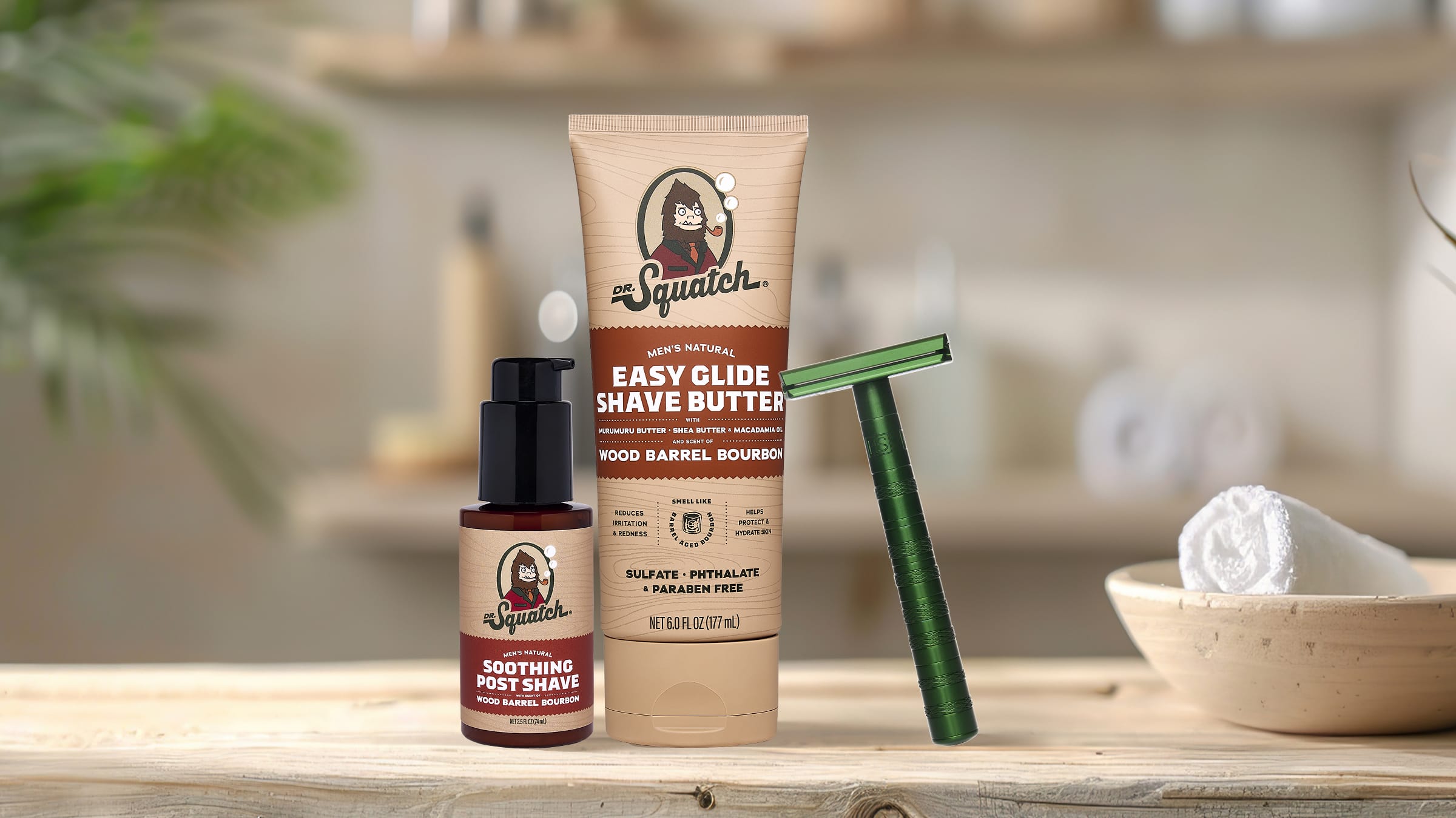 Wood Barrel Bourbon Glide Guy Bundle - Bring Fresh to Your Bathroom