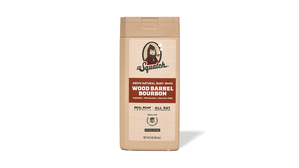 14 oz Wood Barrel Bourbon Exfoliating Body Wash - Fresh Soap for Men